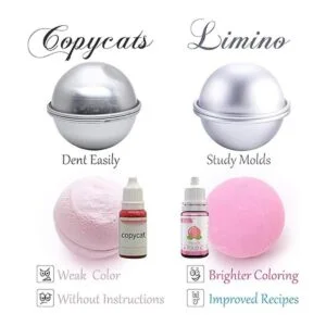 12 Pieces Bath Bomb Mold Set with 12 Soap Dye Shrink Wrap