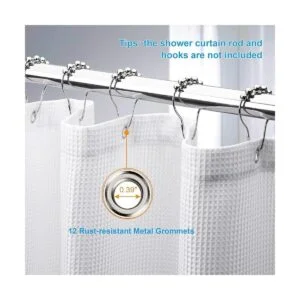 AmazerBath Cortina de baño de tela resistente de punto_3