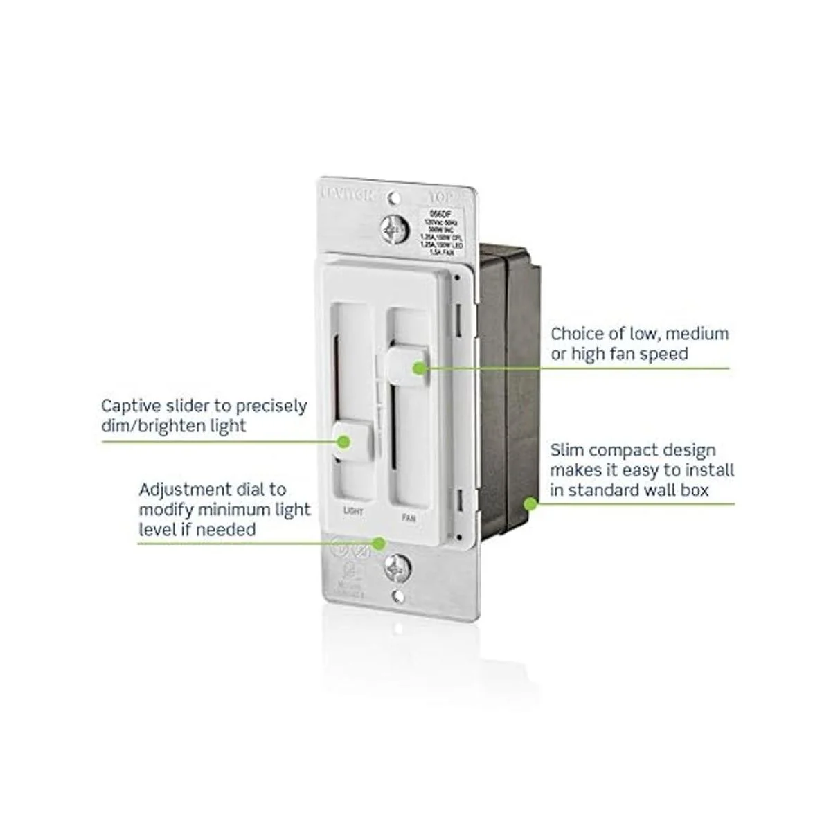 Leviton 66DF10T SureSlide Control silencioso dual para_2