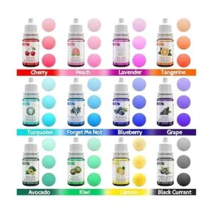 12 Pieces Bath Bomb Mold Set with 12 Soap Dye Shrink Wrap