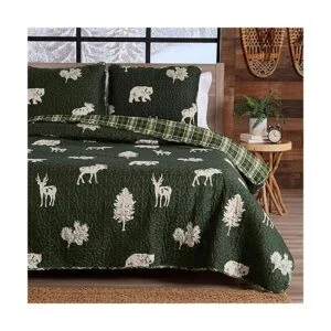 Juego de colcha de tamaño matrimonialqueen con 2 fundas._3