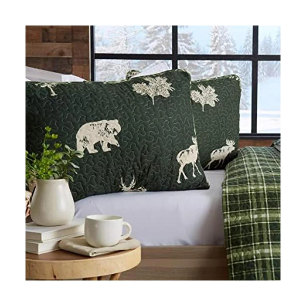 Juego de colcha de tamaño matrimonialqueen con 2 fundas._1