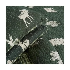 Juego de colcha de tamaño matrimonialqueen con 2 fundas._4