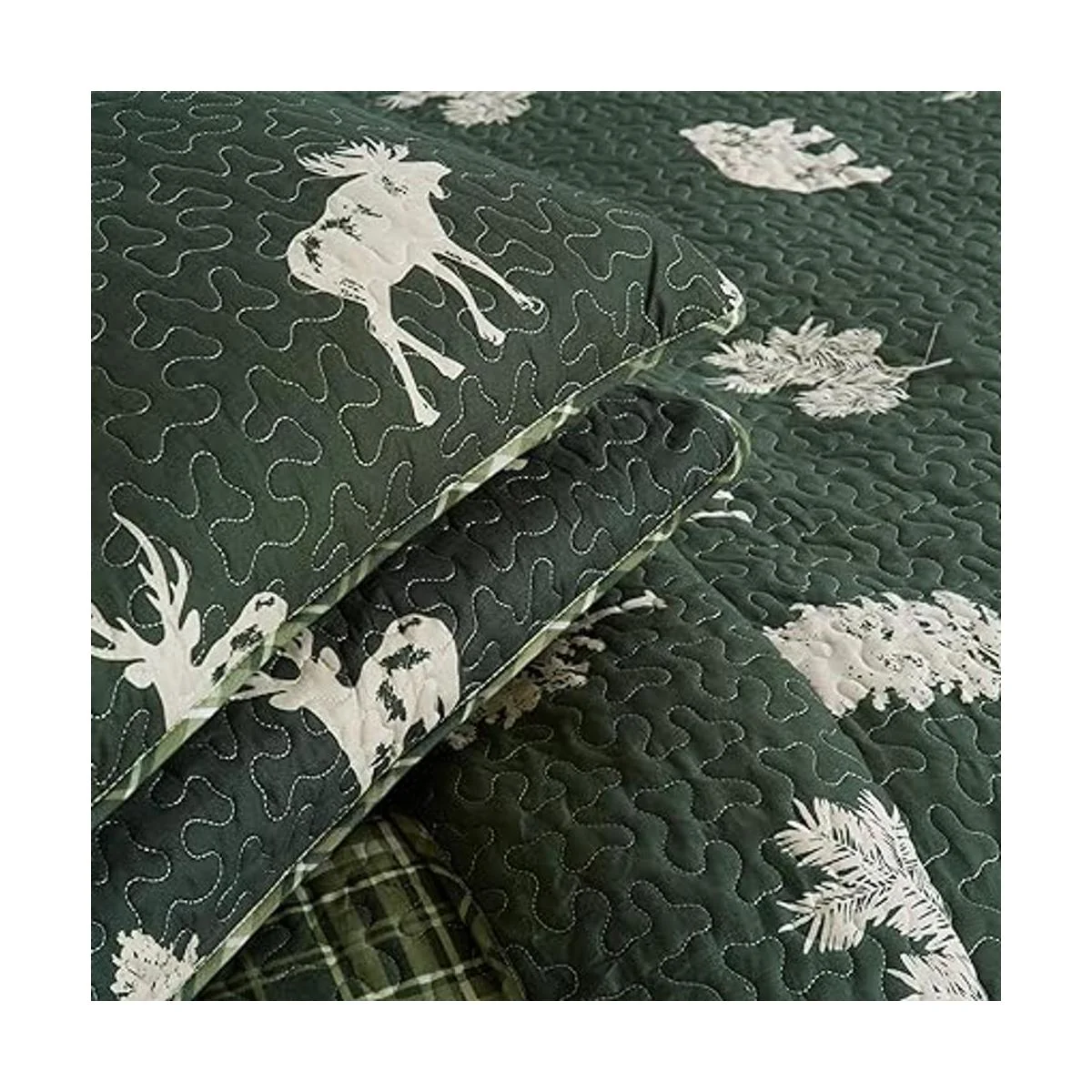 Juego de colcha de tamaño matrimonialqueen con 2 fundas._4