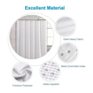 AmazerBath Cortina de baño de tela resistente de punto_2