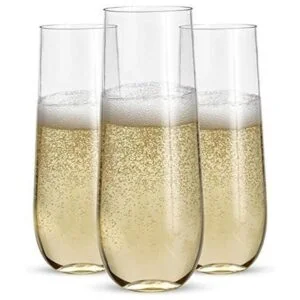 24 flautas de champán de plástico sin tallo vasos de_1