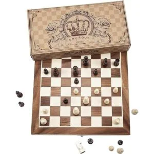 AMEROUS Juego de ajedrez magnético de madera de 12 x 12_2