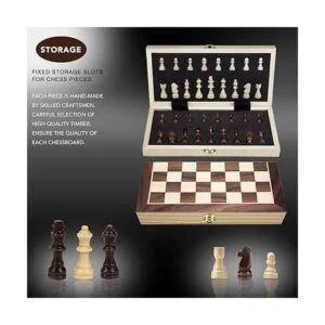 AMEROUS Juego de ajedrez magnético de madera de 12 x 12_3