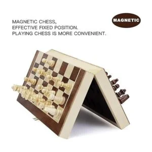 AMEROUS Juego de ajedrez magnético de madera de 12 x 12_5