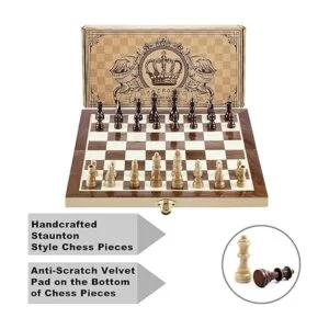 AMEROUS Juego de ajedrez magnético de madera de 12 x 12_6