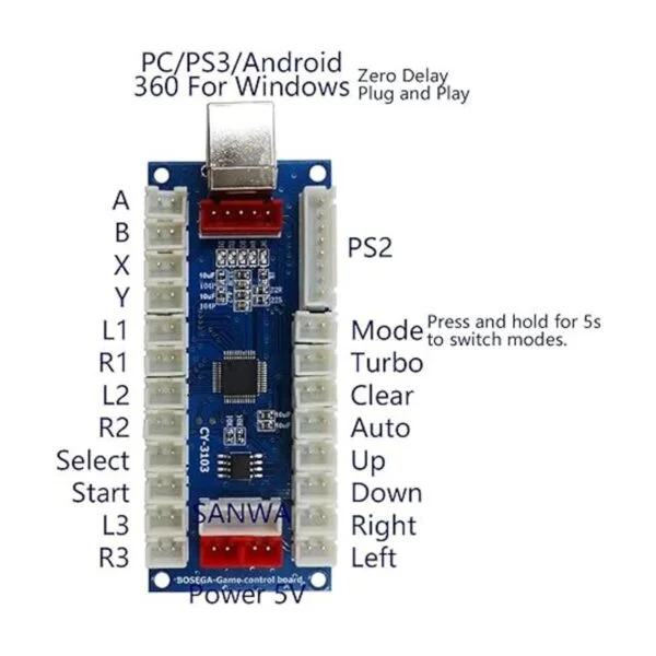 SJJX arcade controlador cero retardo codificador PCB_3