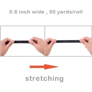 Teemico 50 yardas de cinta elástica plegable negra para