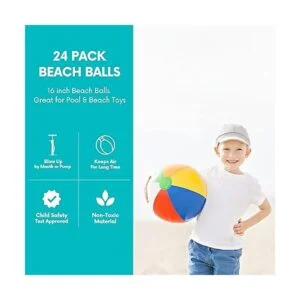 4Es Novelty Paquete de 24 bolas de playa a granel bola_2