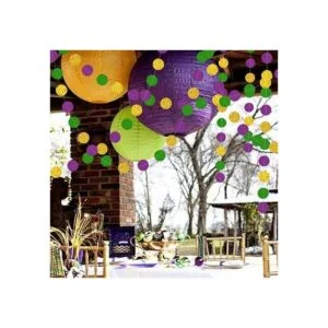 Kit de guirnalda de lunares circulares color dorado