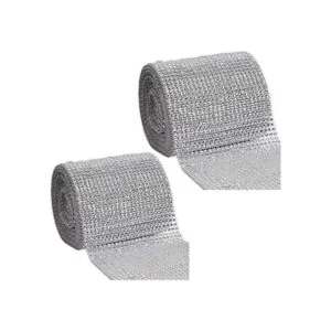 KINJOEK 2 rollos de 24 filas de diamantes de imitación de