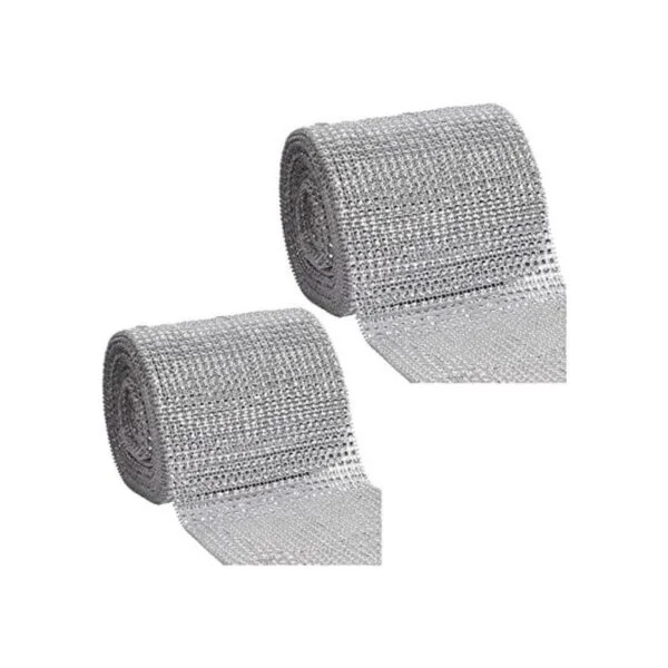 KINJOEK 2 rollos de 24 filas de diamantes de imitación de
