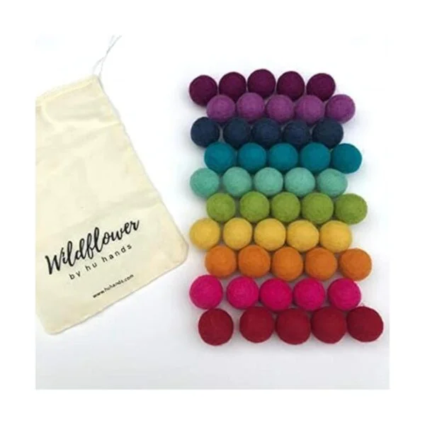 Rainbow Party Pompones de fieltro de lana 100 hechos a