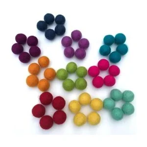 Rainbow Party Pompones de fieltro de lana 100 hechos a