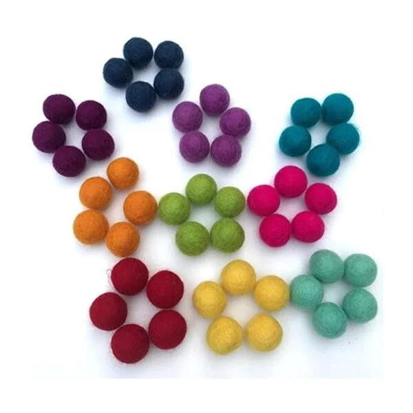Rainbow Party Pompones de fieltro de lana 100 hechos a