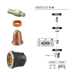 RX WELD 23pcs Plasma Cutter Linterna S25 S45 Kit de_4