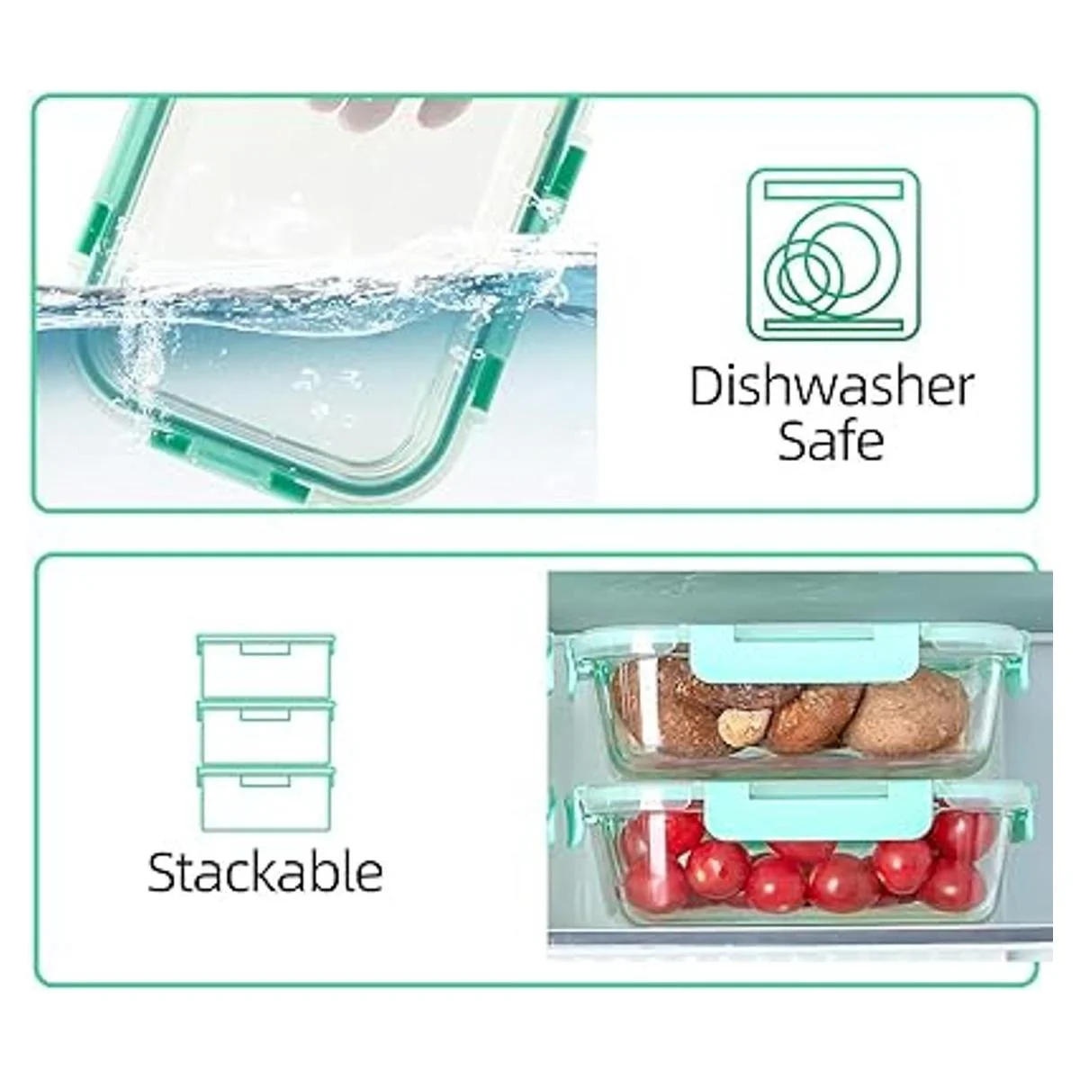 Paquete de 10 recipientes de almacenamiento de alimentos