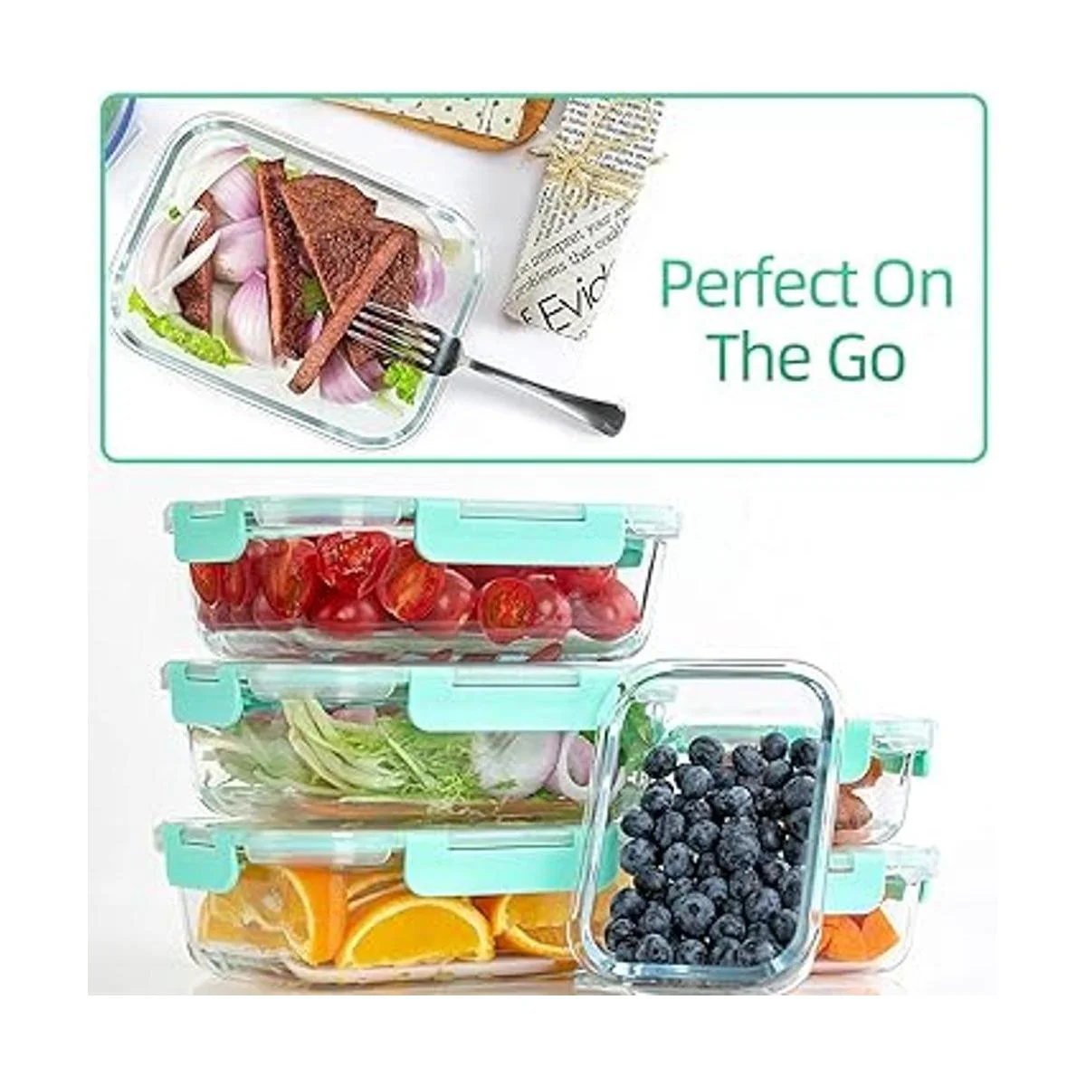 Paquete de 10 recipientes de almacenamiento de alimentos