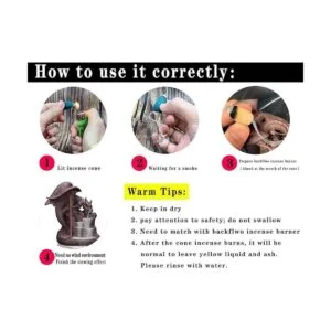 Fly Dragon Backflow Quemador de incienso hecho a mano con_5