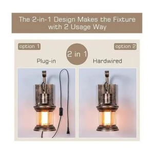 Lámpara de pared rústica para todos Bronce_4