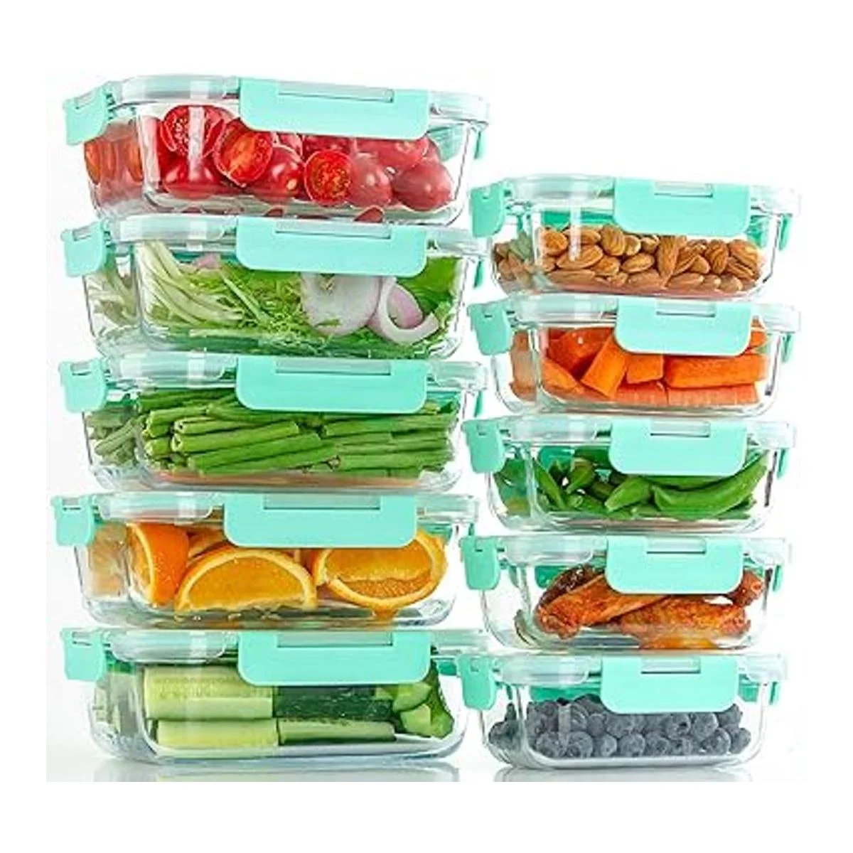 Paquete de 10 recipientes de almacenamiento de alimentos