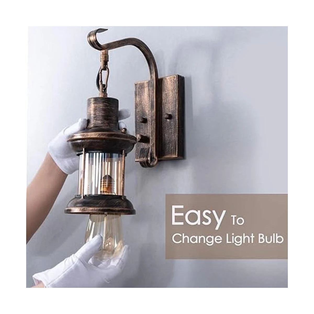 Lámpara de pared rústica para todos Bronce_3