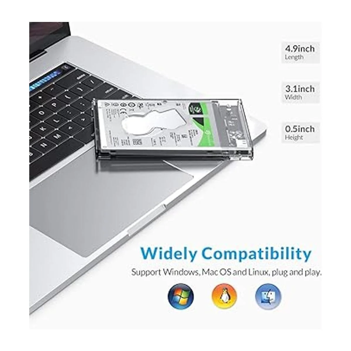 ORICO Caja de disco duro de 2.5 pulgadas 10 Gbps tipo C_3