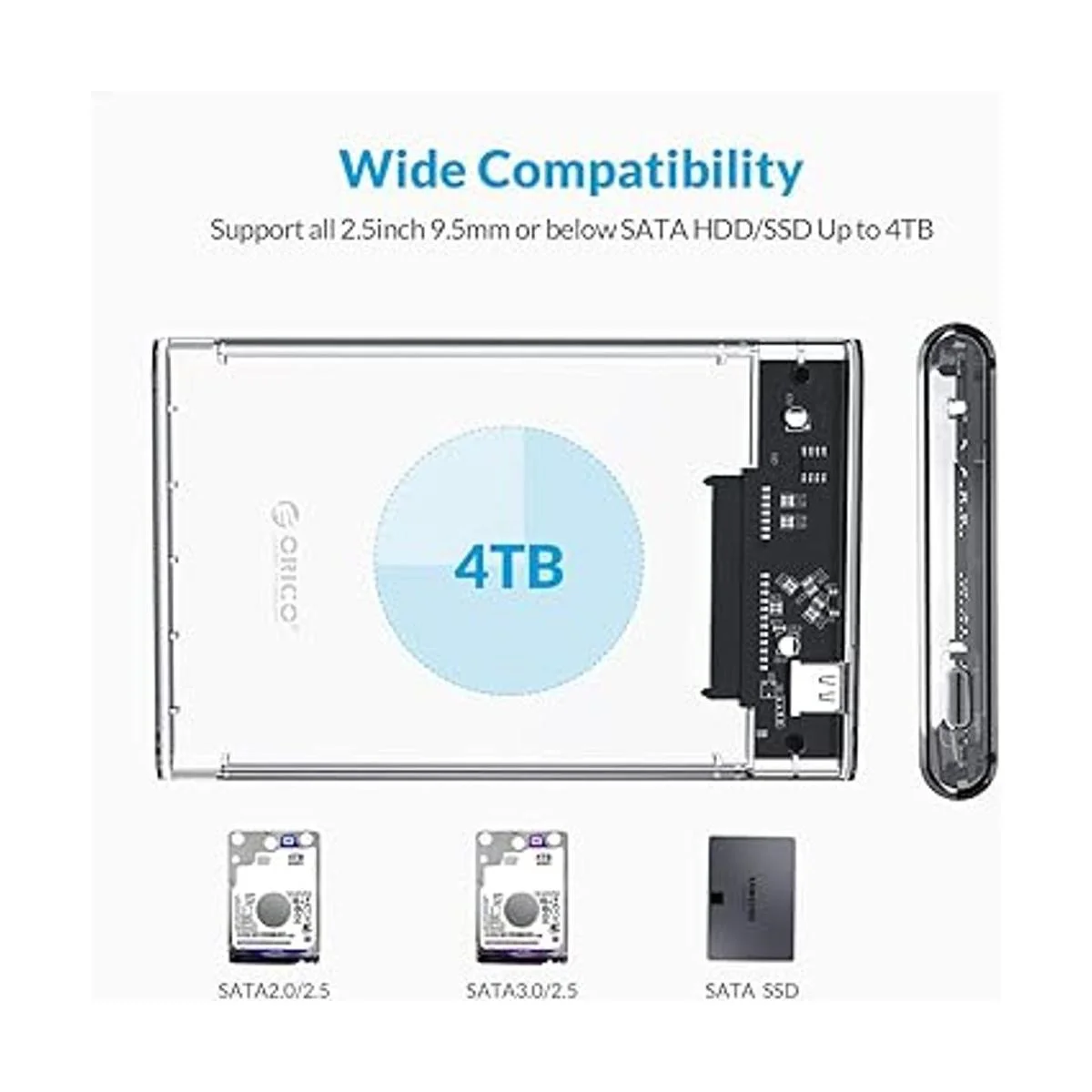 ORICO Caja de disco duro de 2.5 pulgadas 10 Gbps tipo C_4