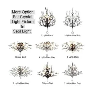 SEOL Candelabros vintage de ramas de cristal gris_4