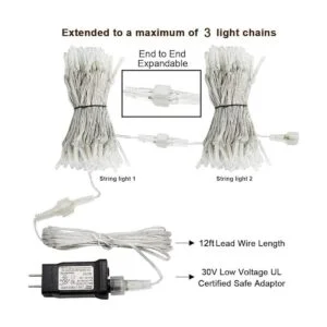 Luces de cortina de hadas 304 luces LED de 9.8 x 9.8_4