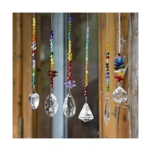 HD HYALINE DORA Colgantes de cristal con cristales de_4