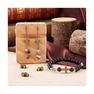 KISSITTY 20 cuentas de cruz de estilo tibetano cuentas