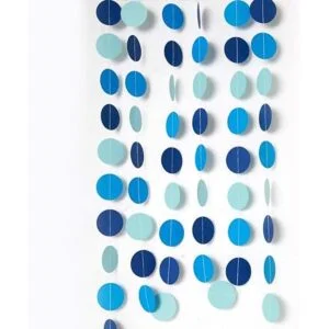 Decor365 Guirnalda de lunares circulares azules para_2