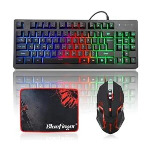 Teclado RGB para juegos de 87 teclas y combo de mouse_1