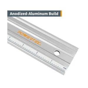 POWERTEC 71332 Borde recto de aluminio anodizado de 38