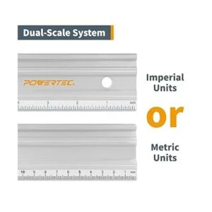 POWERTEC 71332 Borde recto de aluminio anodizado de 38