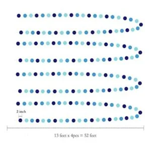 Decor365 Guirnalda de lunares circulares azules para_6