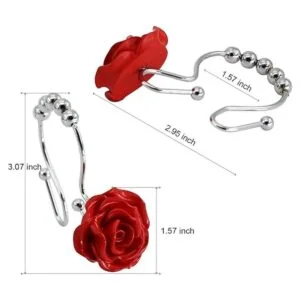 BEAVO Ganchos para cortina de ducha de color rosa 12