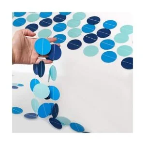 Decor365 Guirnalda de lunares circulares azules para_4