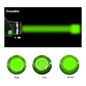 AuKvi Faro delantero de luz verde 3 modos de luz verde