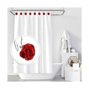 BEAVO Ganchos para cortina de ducha de color rosa 12