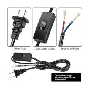 Pelopy Paquete de 10 cables de luz cable de lámpara con