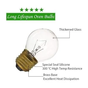 Bombilla G45 para horno de 40 vatios paquete de 2_2