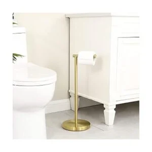 KES Soporte de papel higiénico dorado de pie independiente_2