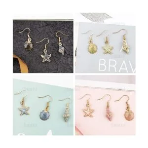 AUEAR Dijes esmaltados de concha de mar océano para hacer