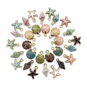 AUEAR Dijes esmaltados de concha de mar océano para hacer
